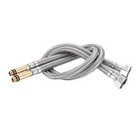 Lot De 2 Raccords De Robinet Flexibles Longueur 100 Cm/120 Cm/150 Cm, Tuyau en Acier Inoxydable 304 Adapté pour Salle De Bain, Cuisine Et Lavabo,Length 120cm