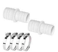 Lot de 2 raccords de tuyau 32-38 mm avec clip, adaptateur plastique pour piscine, double extrémité, connecteurs durables piscine