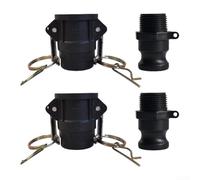 Lot de 2 raccords de tuyau à came et rainure en polypropylène D & F pour système d'alimentation en eau, applications agricoles (2,5 cm)