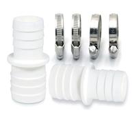 Lot de 2 raccords de tuyau avec colliers de serrage - Adaptateur de tuyau de piscine - Double embout de tuyau (2 x 32 à 38 mm)
