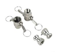 Lot de 2 raccords de verrouillage à came en aluminium de style D + A avec filetages NPT femelles pour des connexions fiables de ligne de fluide (1,27 cm)