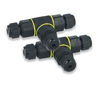 Lot de 2 raccords étanches en T, IP68, section maximale de 2,5 mm