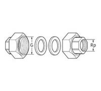 Wilo Raccord pour pompe Rp 1 x G 1 1/2 en fonte malléable – 4092741