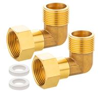 Lot de 2 raccords mobiles en laiton, 3/4" en laiton coudé 90°, 3/4" AG x 3/4" IG, raccord coudé DN20 à 90 ° pour installations d'eau et systèmes de chauffage central