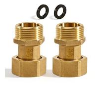 Lot de 2 raccords mobiles en laiton - Raccord en laiton de 3/4" - Raccords de compteur d'eau AG x IG - Pour systèmes d'alimentation d'eau chaude et froide, chauffage central