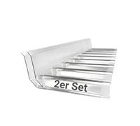 Lot de 2 raccords muraux en PVC Sinus 76/18 transparent pour plaques | Largeur : 670 mm - 9 cannelures - Dimensions : 160 x 70 mm - Raccord mural - Finition de toit pour toit de terrasse, carport