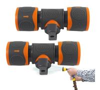 Lot de 2 raccords rapides anti-fuite avec valve d'arrêt, raccord rapide pour irrigation, agriculteurs, éviers, pulvérisateurs, pelouses, robinets extérieurs, camping-cars