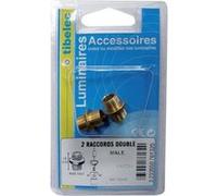 Lot de 2 raccords TIBELEC, laiton, or Jaune G