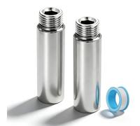 Lot de 2 rallonges de robinet, 100 mm, en acier inoxydable, pour robinets, valves d'angle, pommeaux de douche