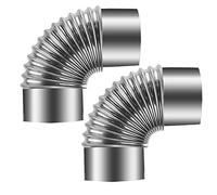 Lot de 2 rallonges de tuyau de poêle coudées à 90° en acier inoxydable, adaptateur de conduit de fumée de Ø 100 mm, Ø 110 mm et Ø 120 mm(10cm)