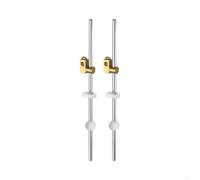 Lot de 2 rallonges de vidange d'évier avec connecteur fileté réglable pour bonde pop-up en laiton et acier inoxydable pour conversion verticale ou horizontale - Argenté - 13,5 mm