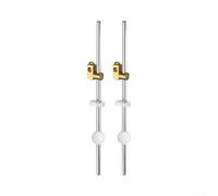 Lot de 2 rallonges de vidange d'évier avec connecteur fileté réglable pour bonde pop-up en laiton et acier inoxydable pour conversion verticale ou horizontale - Argenté - 17 mm