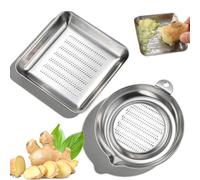 Lot de 2 râpes à gingembre en acier inoxydable - Rondes et rectangulaires - Mini râpe à gingembre - Pour gingembre, ail, wasabi, citron, curcuma, parmesan