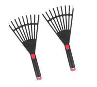 Lot de 2 râteaux à Main en Plastique à 9 Dents avec poignée Ergonomique, idéal pour Le Travail du, Le Feuillage, Le Jardinage, l ' aménagement paysager et l ' Agriculture
