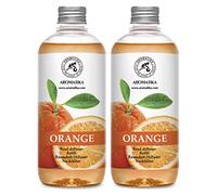 Lot de 2 recharges Orange 500 ml - Diffuseur d'ambiance avec huile essentielle naturelle - Idéal pour l'aromathérapie - Spa - Maison - Cuisine