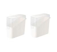Lot de 2 récipients à fromage en tranches pour réfrigérateur - Transparents et hermétiques - Pour jambon, bacon, fromages à la crème (blanc)