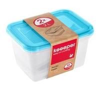 2 Grandes Boîtes de conservation congélation 2 litres - Bleu