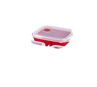 Lot de 2 RÉCIPIENTS pour micro-ondes de 600 ml, 1 récipient de 1300 ml, rouge