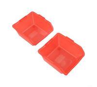 Lot de 2 récipients pour pièces d'atelier Bleu/rouge/noir | Résistant à la chaleur jusqu'à 80 °C, finition lisse moulée par injection, idéal pour les vis et écrous, lot de 2