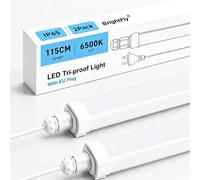 Lot de 2 Réglette LED 120 cm avec Prise EU, 6500K Blanc Froid IP65 Étanche | 30W 3420LM Super Lumineux Neon Tube, Sans Scintillement, Plafonnier LED pour Garage, Cave, Atelier et Entrepôt