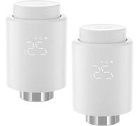 Lot de 2 régulateurs thermostatiques pour radiateurs - Fonction thermostatique intelligente avec Zigbee - Hub requis - Compatible avec Alexa/Home Assistant - 6 adaptateurs