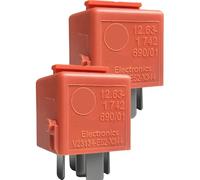 Lot de 2 relais V23134-E52-X344 12 V 5 broches Mini-ISO SPDT 40/30 A pour circuits secondaires Air/SMG/convertible-top, compatible avec 12631742690, remplace 12630153635 54347190724 (saumon)