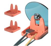 Lot de 2 repose-cuillères de cuisine avec support pour couvercle, repose-ustensiles de cuisine avec coussinet anti-goutte,rose