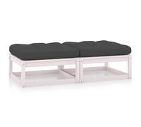 Lot de 2 Repose-pieds de Jardin avec Coussins Poufs Bois Pin Solide vidaXL