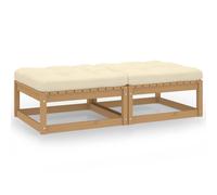 Lot de 2 Repose-pieds de Jardin avec Coussins Poufs Bois Pin Solide vidaXL