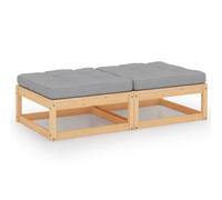 Lot de 2 Repose-pieds de Jardin avec Coussins Poufs Bois Pin Solide vidaXL