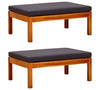 Lot de 2 Repose-pieds de Jardin Tabourets Poufs Bois d'Acacia Massif vidaXL