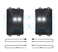 Lot de 2 répulsifs à ultrasons avec flash LED anti-martres pour 40-60 m² - Fonctionne avec piles / USB / Connexion de batterie de voiture - Protection contre les martres pour voiture, compartiment