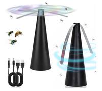 Lot de 2 répulsifs anti-mouches écologiques pour table - Alimentés par USB/batterie - Portables - Tapette à mouches avec Étiquette