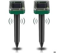 Lot de 2 répulsifs anti-taupes à énergie solaire pour jardin répulsif antiparasitaire étanche IP65 pour gopher campagnol et serpent
