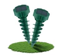 Lot de 2 répulsifs solaires anti-taupes IP65 contre les campagnols | Répulsif anti-campagnols étanche IP65 - Répulsif à ultrasons et vibrations - Pour surfaces de jardin et pelouses