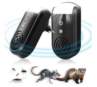 Lot de 2 répulsifs ultrason pour souris et rongeurs - Puissance 30W - Zone d'efficacité jusqu'à 150 m² - Respectueux des animaux