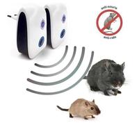 Lot de 2 Répulsifs Ultrason Souris Rat I Anti Rongeur I Appareil Ultrasons pour se débarrasser des Souris I Anti Souris