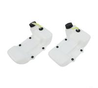 Lot de 2 réservoirs de carburant à brosse pour débroussailleuse CG430 CG520 40-5B 43CC 52CC 47CC en plastique haute densité avec tuyau de carburant Blanc