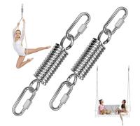 Lot de 2 ressorts à ressort en acier pour fauteuil suspendu - 250 kg - Avec crochet - Support de suspension - Crochet de plafond - Pour voile d'ombrage, berceau à ressort, support de balançoire