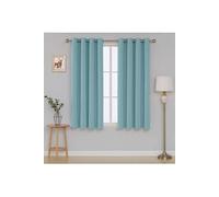 Lot de 2 Rideau Occultant Bleu Ciel à oillets Enfant Rideaux Unis Thermique Isolant pour Fenetre de Salon Chambre Decoration 132x160cm