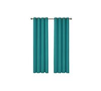 Lot de 2 Rideau Occultant Thermiques Fenetre Décoratif 140x280cm Rideaux Chambre Fille Turqoise Panneau à oillets Isolation pour Enfants Salon