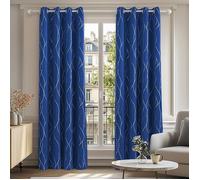 Lot de 2 Rideau Thermique Isolant Anti Froid Oeillets Occultant Décorative Rideau Fenêtre Chambre Motif Argenté 140×180 cm Label