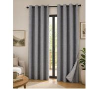 Lot de 2 Rideaux 140 x 240 cm - Blackout total & Thermique - Double polaire - Gris