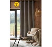 Lot de 2 rideaux 140 x 260 cm ultra occultant doublé polaire Bjorn Gris