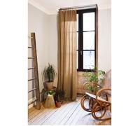 Lot de 2 rideaux 140 x 300 cm réglables double gaze de coton Camel