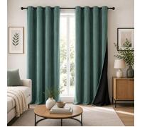 Lot de 2 Rideaux à Œillets 140 x 260 cm Velours Côtelé / Polaire Thermique Sauge