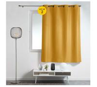 Lot de 2 rideaux à œillets petite hauteur 140 x 180 cm - Ocre - Tamisant polyester