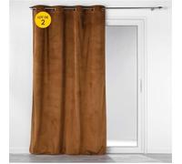 Lot de 2 Rideaux à oeillets 140 x 260 cm velours côtelé Casual Camel