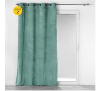 Lot de 2 Rideaux à oeillets 140 x 260 cm velours côtelé Casual Sauge