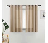 Lot De 2 Rideaux Beige Opaques Pour Chambre À Coucher Avec Œillets, Salon, Salle À Manger, Fenêtre, Courts, Translucides, 17[RO284]